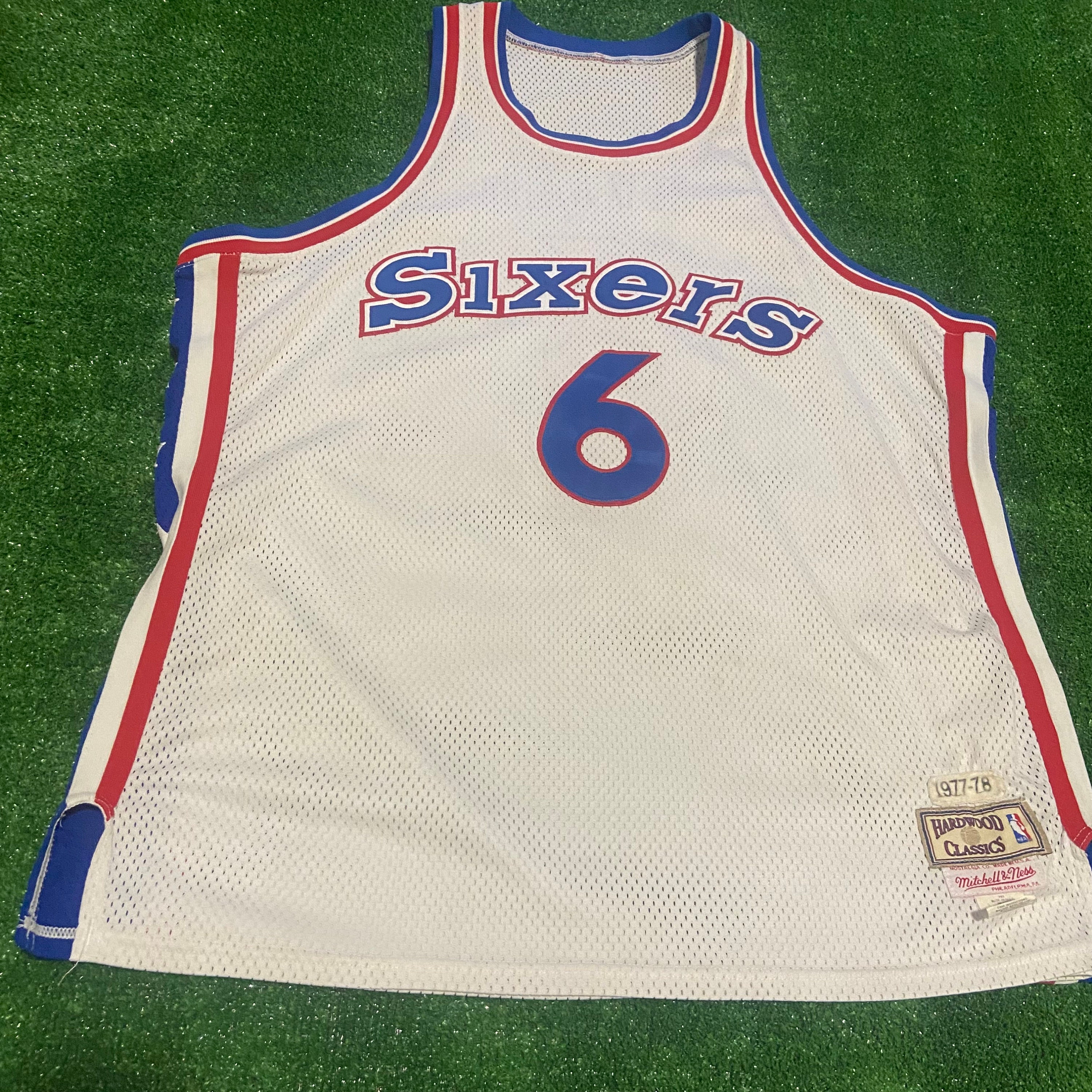 Men's Mitchell & Ness Allen Iverson Red Philadelphia 76ers Hardwood Classics Authentic Jersey Size: 3XL