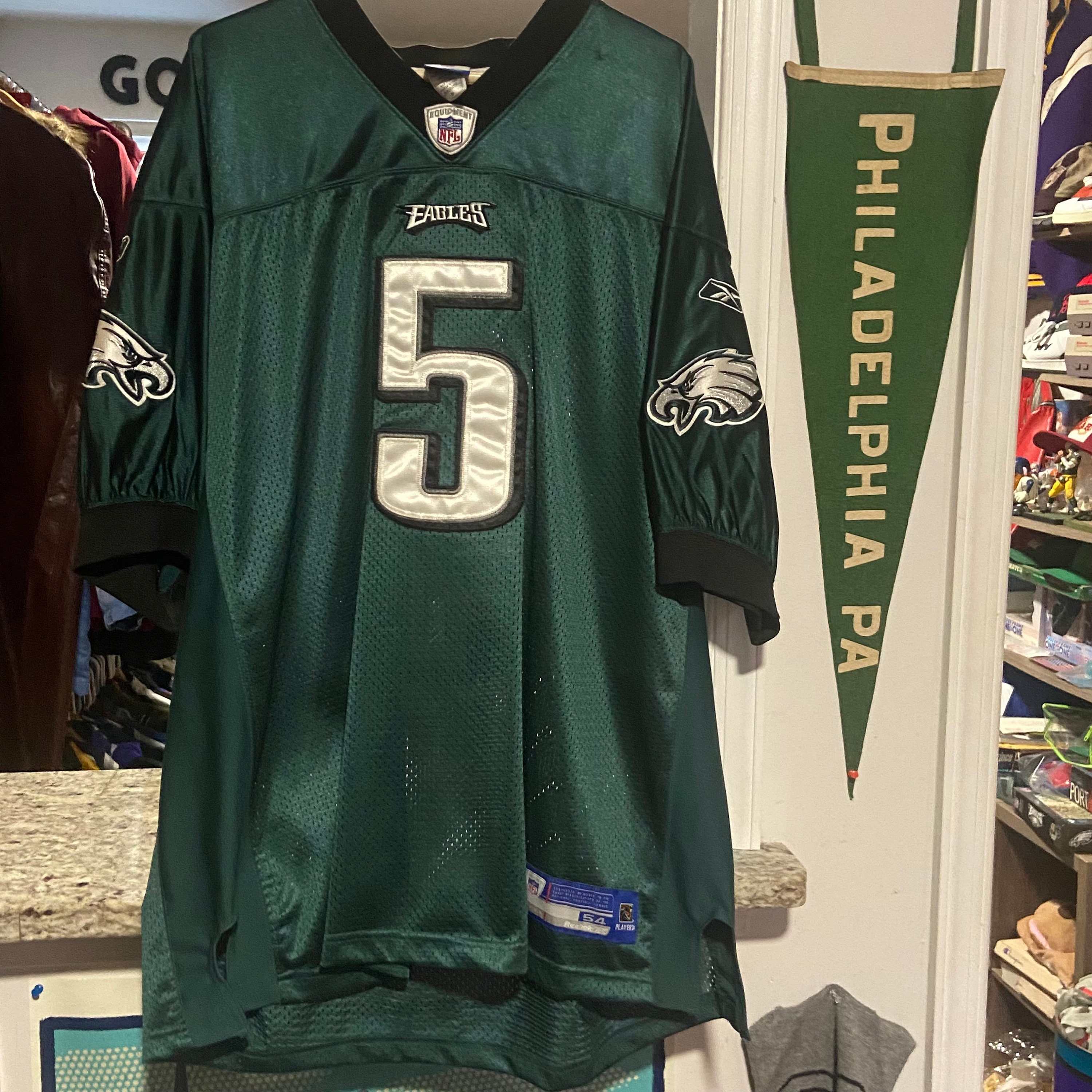 GoldenBearGarage Vintage Reebok Mens XL Kelly Green Philadelphia Eagles Vince Papale Throwback Football Jersey