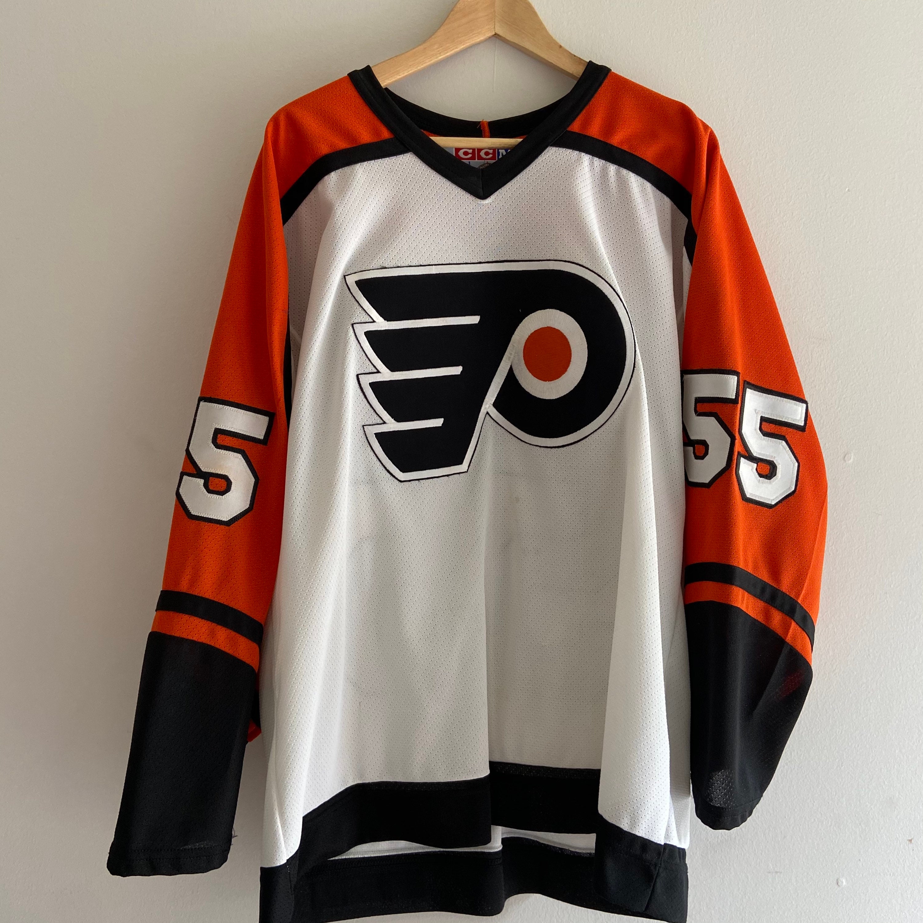 ERIC LINDROS PHILADELPHIA FLYERS VINTAGE 1990'S AUTHENTIC CCM JERSEY ADULT  MEDIUM