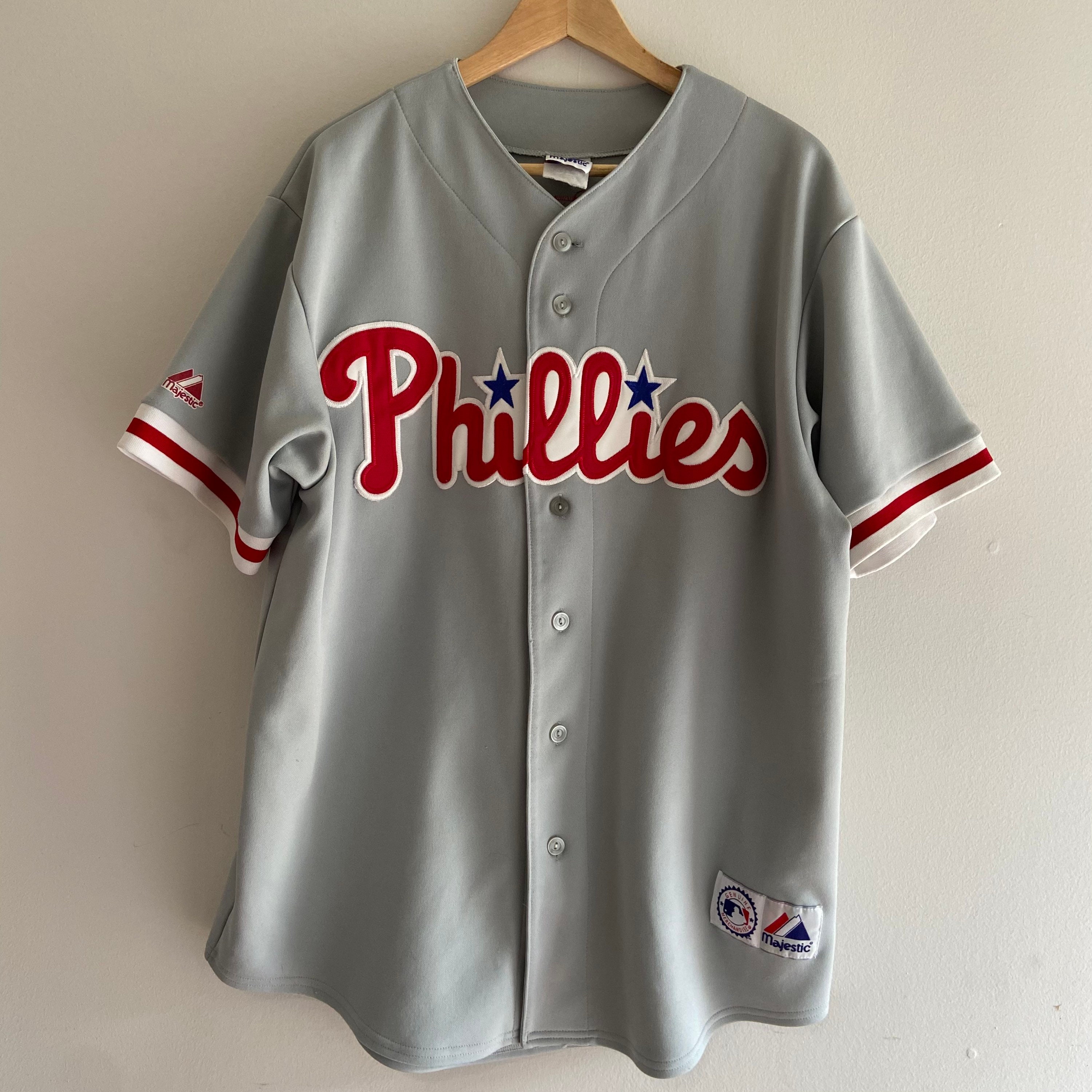 Philadelphia Phillies MLB Black Red Majestic Men Size XLT Stitched MLB  Jersey