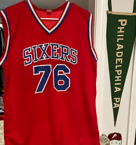 Printify Philadelphia 76ers Vintage 90's Heavyweight NBA Hoodie Red / 5XL