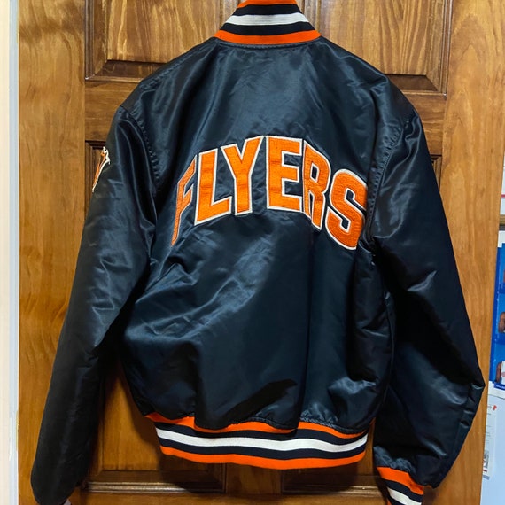 Vintage 80s Starter NHL Philadelphia Flyers Hockey Satin Jacket Mens M