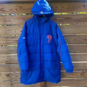 Philadelphia Phillies Trench Coat Vintage Majestic Jacket
