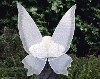 Large Sparkle Glitter Tulle Adult Fairy Wings, Fairycore Costume, Pixie, Elf, Halloween