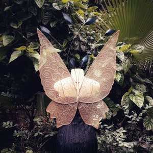NEW! Large Forest Fairy Leafy Wings for Adults, woodland fairy wings for Ren Faire, Cosplay and Halloween in Tulle Fabric
