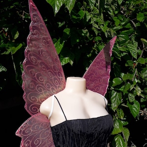 Adult Pink Shimmer Fairy Wings, Elf Wings, Faerie Wings for Halloween/ Renaissance Faire/ Fairy wedding/ Fairy gift
