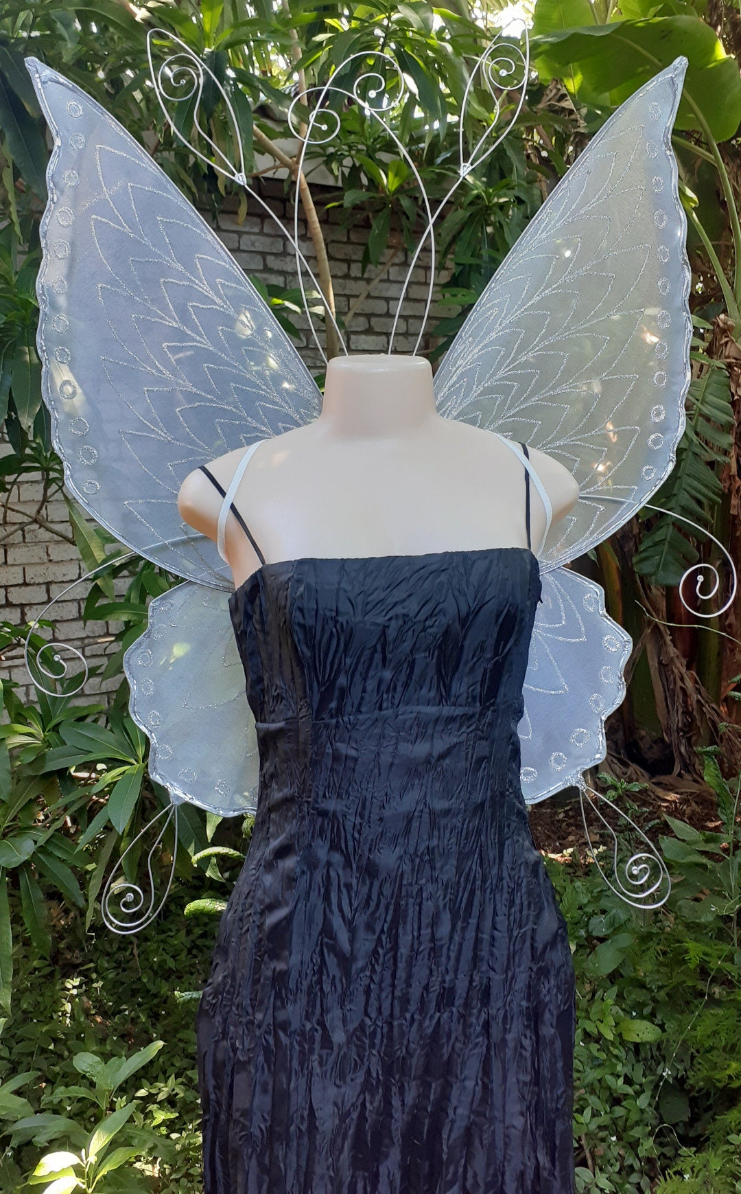 Silver Moon Fairy Wings: Adult Cosplay Costume, Large Butterfly