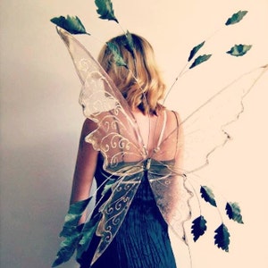 Large Leafy Fairy wings for adults (Fall Fairy, Autumn Fairy, Woodland Fairy or Forest Fairy wings) Fairycore outfit wings