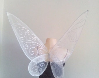 Adult Fantasy Faerie Wings - White Fairy Wings, Pixie wings, elf wings for fairy cosplay, gift, halloween