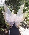 White & Gold Organza Adult Fairy Wings: Halloween, Fae costumes, Renaissance Faire outfits product logo