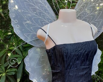 Ailes De Fée Transparentes à Paillettes Pour Femmes Adultes - Costume Déguisement Fée, Ange, Elfe