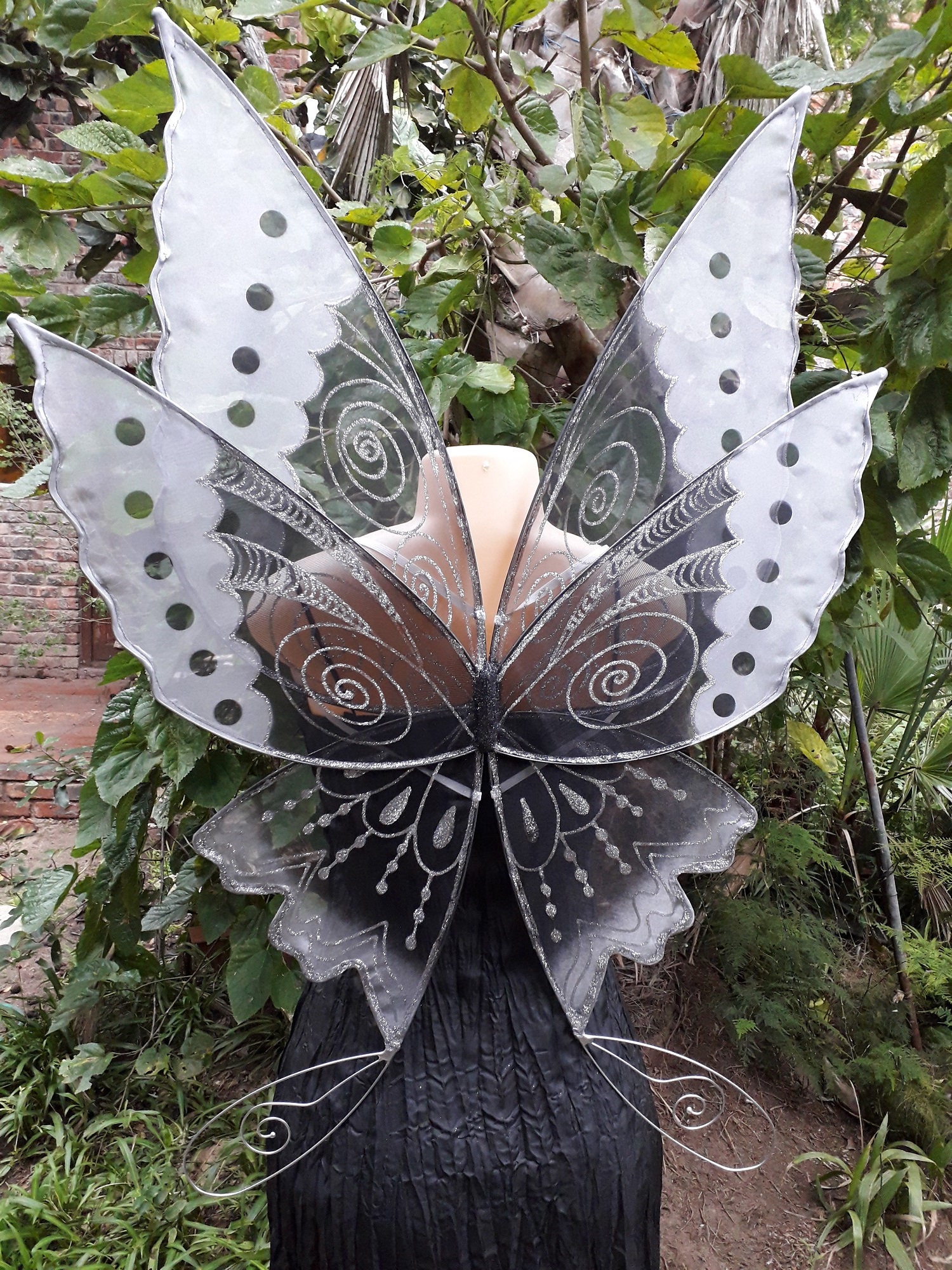Black Gothic Large Adult Fairy Wings: Pixie, Elf, Fairy Cosplay