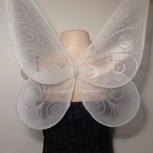 Fantasy medium Fairy wings, white fairy wings, elf wings, pixie wings