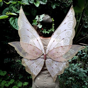 Large Wild Rose Fairy wings for adults (Pixie, Flower Petal Fairy, Pink Fairy wings, Elf Wings) Fairycore Cosplay wings
