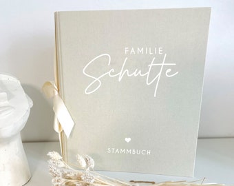 Personalisiertes Stammbuch "Original" mit Namen/Familienname, für DIN A4 Format (32x26cm) mit Leineneinband, OHNE EINLAGEN