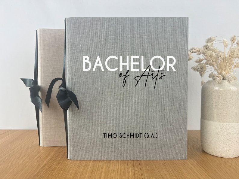 Zeugnismappe Bachelor/Master Studium, personalisiert mit Namen, Leinen, Dokumentenmappe, Geschenk Bachelor, Geschenk Studium Ausbildung image 6