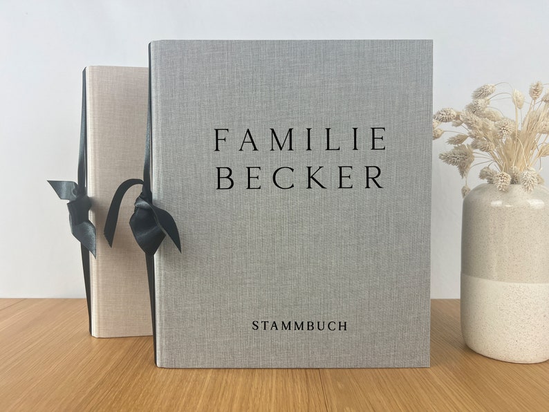 Personalisiertes Stammbuch Modern Family mit Familienname, für DIN A4 Format 32x26cm mit Leineneinband, OHNE EINLAGEN image 2
