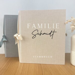 Personalisiertes Stammbuch Lovely mit Namen/Familienname, für DIN A4 Format 32x26cm mit Leineneinband, OHNE EINLAGEN Bild 2