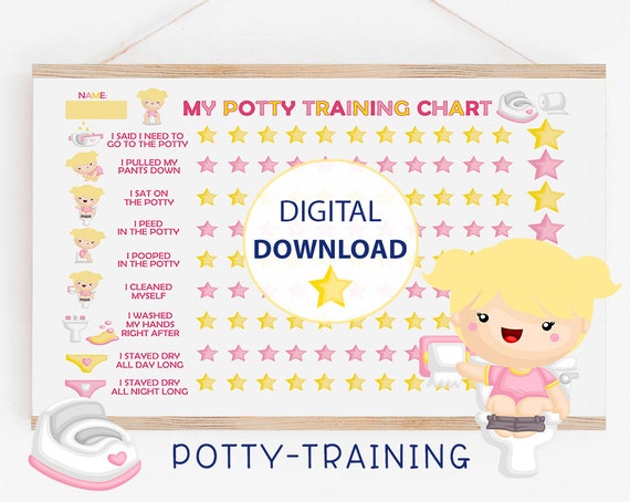 Girl potty chart. potty training chart. potty reward chart. daily Girl potty chart. potty training chart. potty reward chart. daily