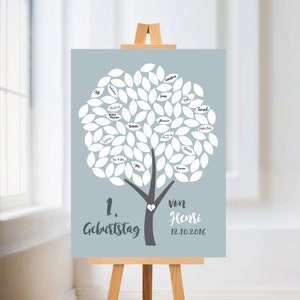 GÄSTEPOSTER "Baum" Geburtstag, personalisiertes Geburtstagsgeschenkn, Gästebuch Geburtstag, Gästebuch Alternative