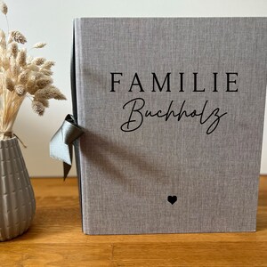 Personalisiertes Stammbuch Lovely mit Namen/Familienname, für DIN A4 Format 32x26cm mit Leineneinband, OHNE EINLAGEN Bild 5