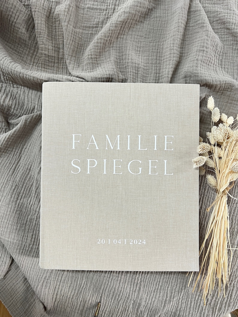 Personalisiertes Stammbuch Modern Family mit Familienname, für DIN A4 Format 32x26cm mit Leineneinband, OHNE EINLAGEN Bild 10