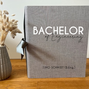 Zeugnismappe Bachelor/Master Studium, personalisiert mit Namen, Leinen, Dokumentenmappe, Geschenk Bachelor, Geschenk Studium Ausbildung image 5