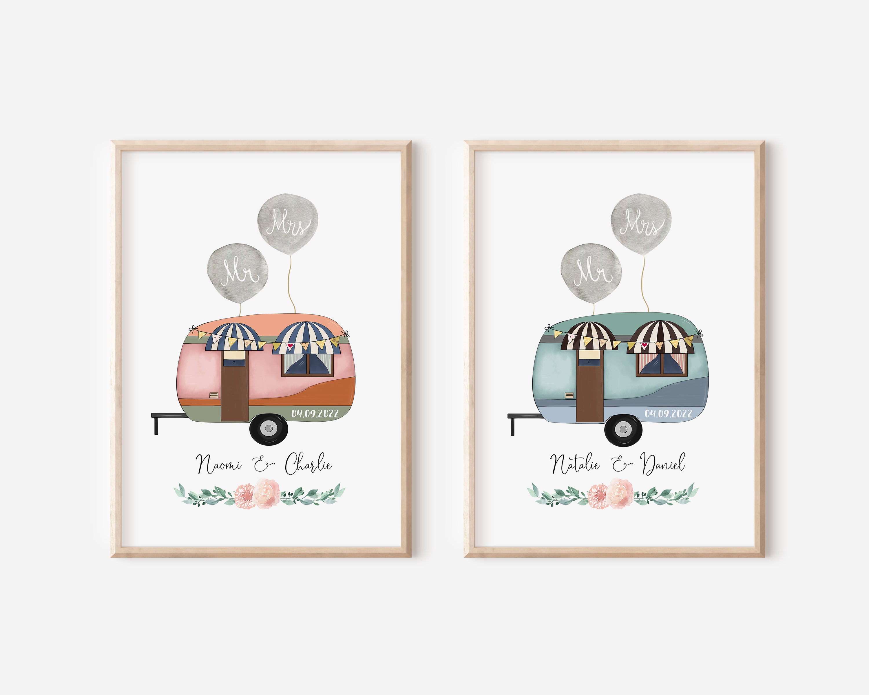 MR & MRS Wohnwagen Camper Wohnmobil Camping HOCHZEIT Poster Etsy.de
