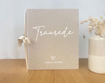 Traumappe DIN A4 für Traurednerin personalisiert mit Name, Mappe Freie Trauung Standesamtliche Trauung Mappe, Trauredner Mappe Traubuch