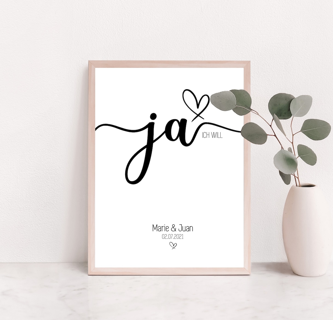 JA HOCHZEIT Poster personalisiertes Hochzeitsgeschenk Etsy