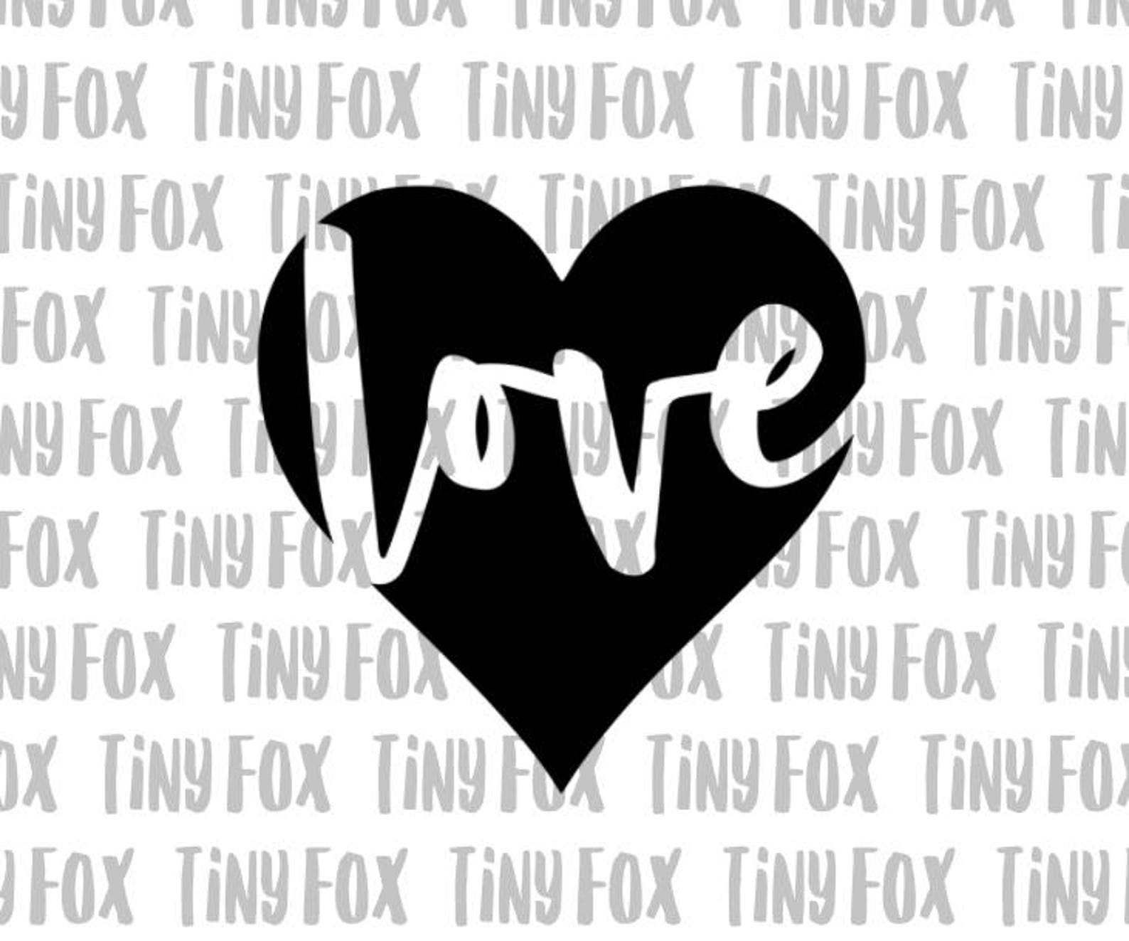 Love Heart SVG Cut File Silhouette Cameo Valentines Day Negative Space ...