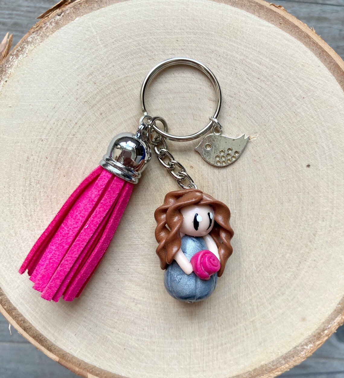 Polymer Clay Doll Keychain Girl Gift Fimo Keychain Clay - Etsy UK