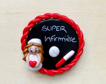 Aimant "Super Infirmière", cadeau pour infirmière, cadeau pour ASH