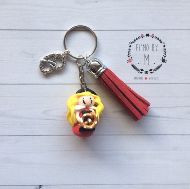 Alsacian keychain polymer clay keychain fimo keychain | Etsy