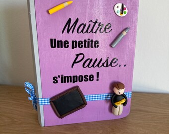 Kit de survie pour un Super Maitre, petite boite de rangement en bois pour le maître, cadeau Maître d’école