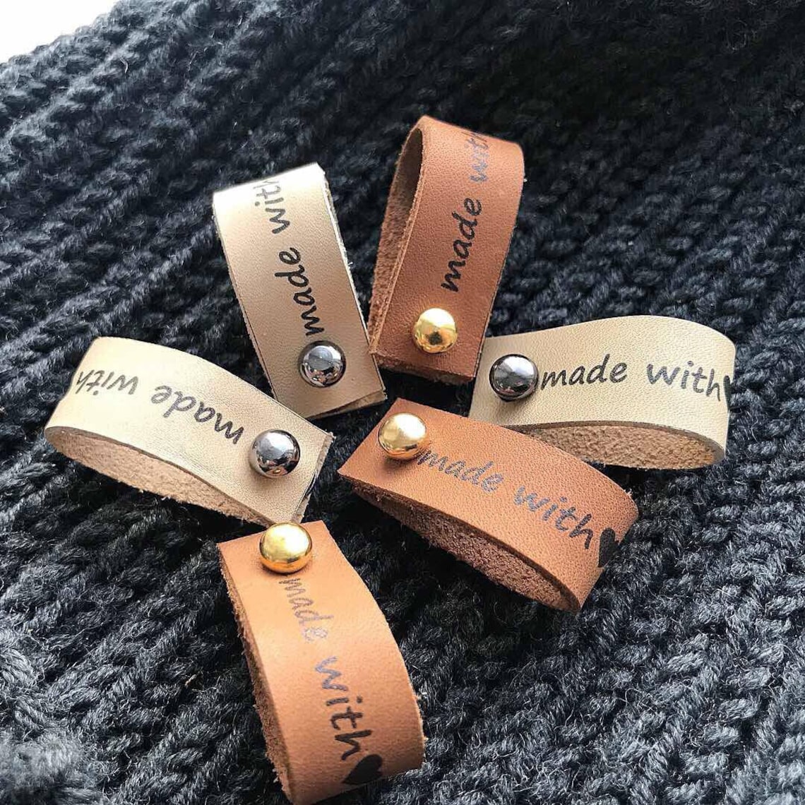 Rivet leather Labels Custom Leather Labels Personalized Etsy