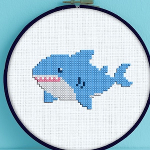 Shark Cross Stitch Pattern - Shark Cross Stitch - Ocean Animals Cross Stitch Pattern - Ocean Shark Cross Stitch - Shark Stitch Pattern PDF