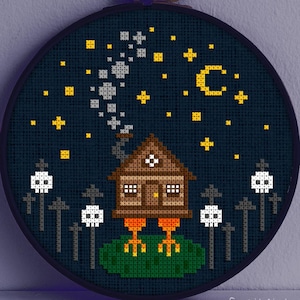 Baba Yaga Cross Stitch Pattern - Baba Yaga House Cross Stitch - Chicken House Cross Stitch Pattern - Chicken House Cross Stitch - Baba Yaga