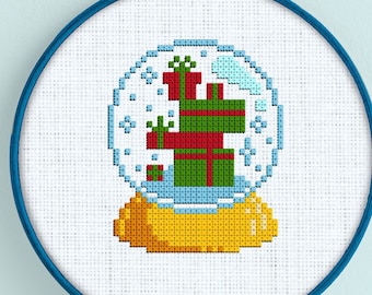 Christmas Gift Snow Globe Cross Stitch Pattern - Gifts Snow Globe Cross Stitch - Cross Stitch Pattern Snow Globe - Christmas Gift PDF