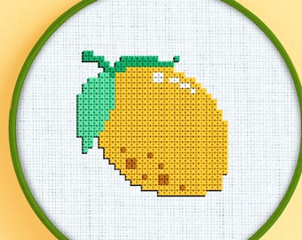 Lemon Fruit Cross Stitch Pattern - Lemon Cross Stitch Pattern - Lemon Fruit Cross Stitch - Lemon Cross Stitch - Lemon Fruit Stitch Pattern