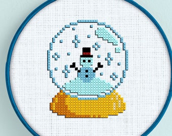 Snowman Snow Globe Cross Stitch Pattern - Snowman Cross Stitch Pattern - Snow Globe Cross Stitch Pattern - Snow Globe Cross Stitch - PDF