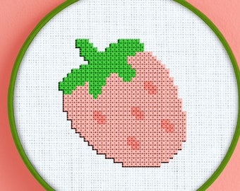 Strawberry Cross Stitch Pattern - Strawberry Fruit Cross Stitch Pattern - Strawberry Cross Stitch - Strawberry Fruit Cross Stitch - PDF