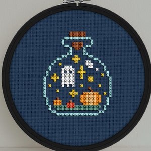 Ghost in a Bottle Cross Stitch Pattern - Bottle Ghost Cross Stitch Pattern - Bottle Ghost Pattern - Ghost in a Bottle - Ghost Cross Stitch