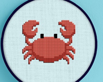Crab Cross Stitch Pattern - Crab Cross Stitch - Ocean Animal Cross Stitch Pattern - Ocean Crab Cross Stitch - Crab Stitch Pattern - Crab PDF