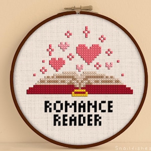 Bookish Romance Cross Stitch Pattern - Bookish Cross Stitch Pattern - Romance Cross Stitch Pattern - Bookish Romance Cross Stitch - Bookish