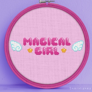 Magical Girl Cross Stitch Pattern - Magical Girl Cross Stitch - Cross Stitch Magical Girl - Magical Girl Stitch Pattern - Cross Stitch Anime