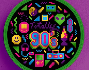 Totally 90s Kid Cross Stitch Pattern - 90s Kid Cross Stitch Pattern - 90s Nostalgia Cross Stitch Pattern - Nostalgia Cross Stitch Pattern