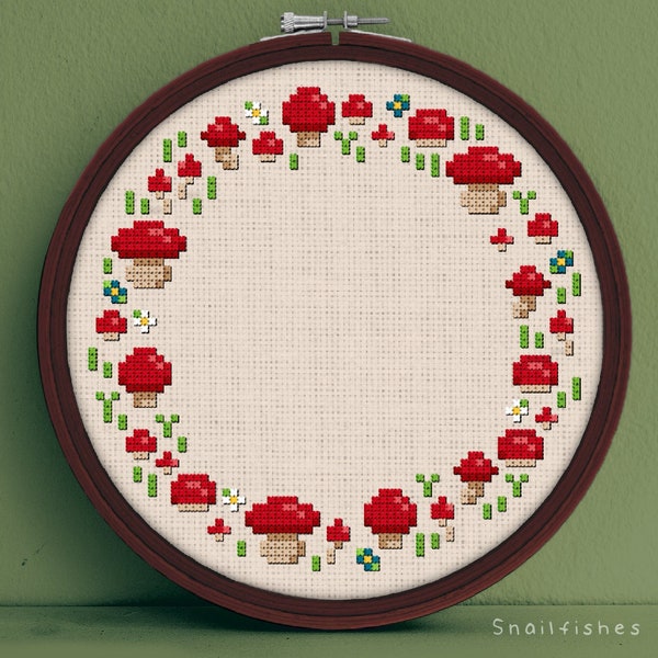 Fairy Ring Mushroom Cross Stitch Pattern - Mushroom Cross Stitch Pattern - Fairy Ring Cross Stitch Pattern - Fairy Ring Cross Stitch PDF