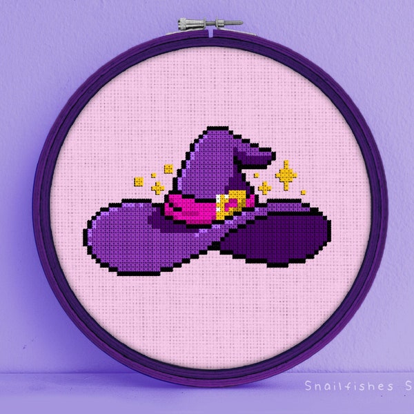Witch Hat Cross Stitch Pattern - Witch Hat Pattern - Witch Cross Stitch Pattern - Witch Hat - Cross Stitch Witch Hat - Witch Hat Stitch