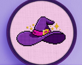 Witch Hat Cross Stitch Pattern - Witch Hat Pattern - Witch Cross Stitch Pattern - Witch Hat - Cross Stitch Witch Hat - Witch Hat Stitch